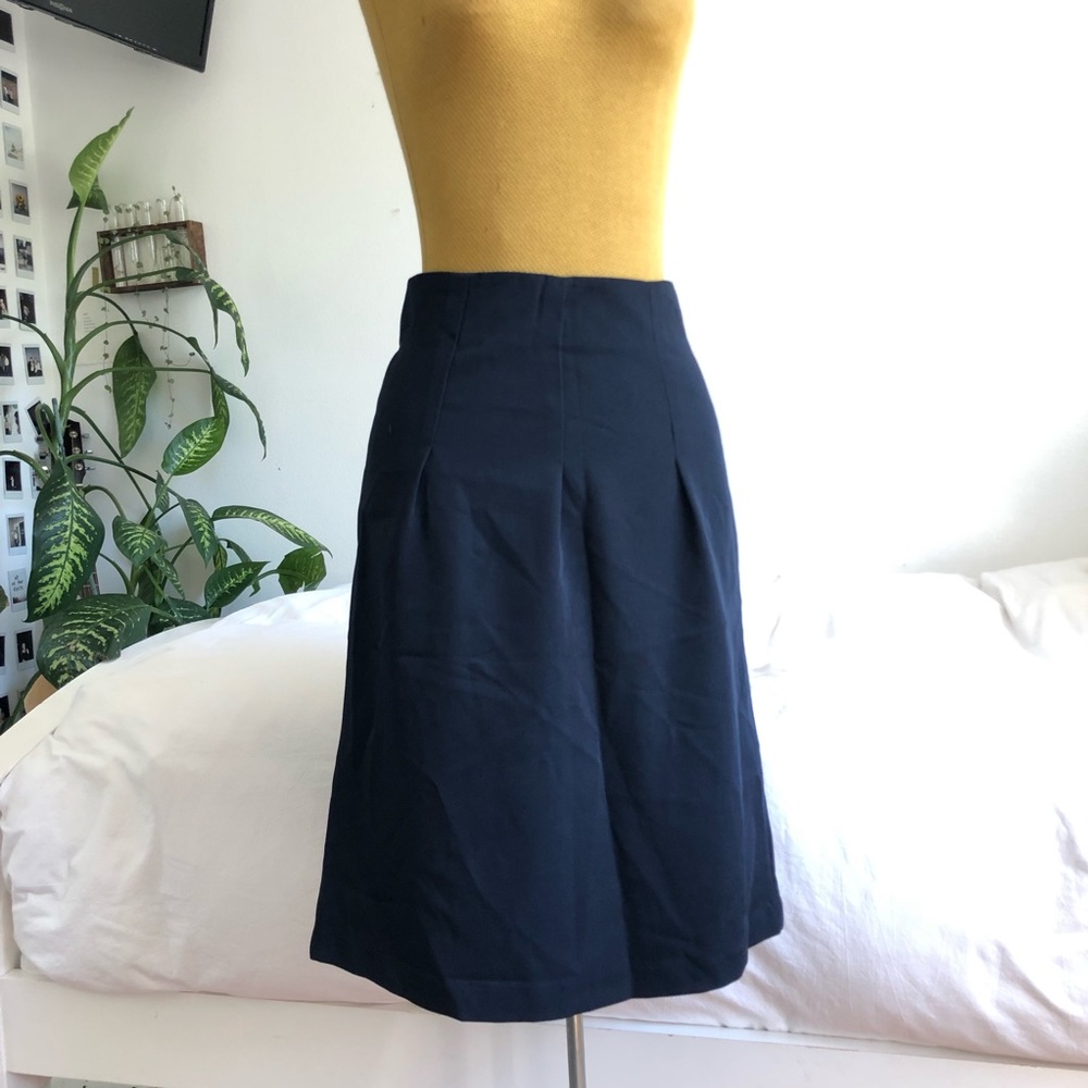 Pleated high waisted midi khaki skirt